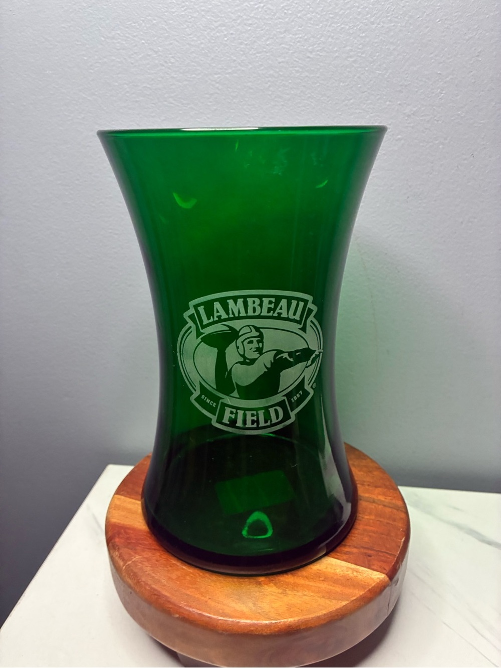 Lambeau Field Green Glass Vase